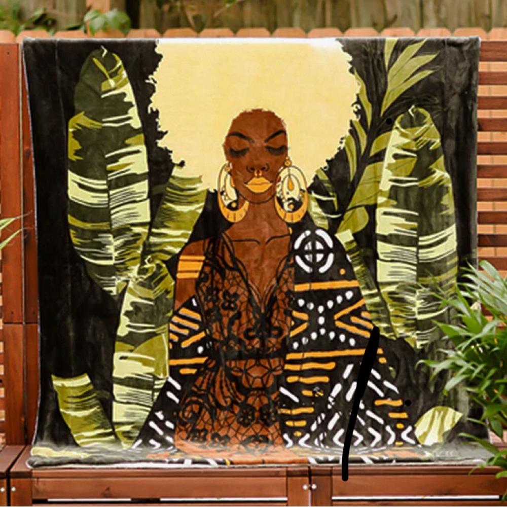 NEW-Gorgeous Pardon My Fro Ziggy Fleece Throw Blanket